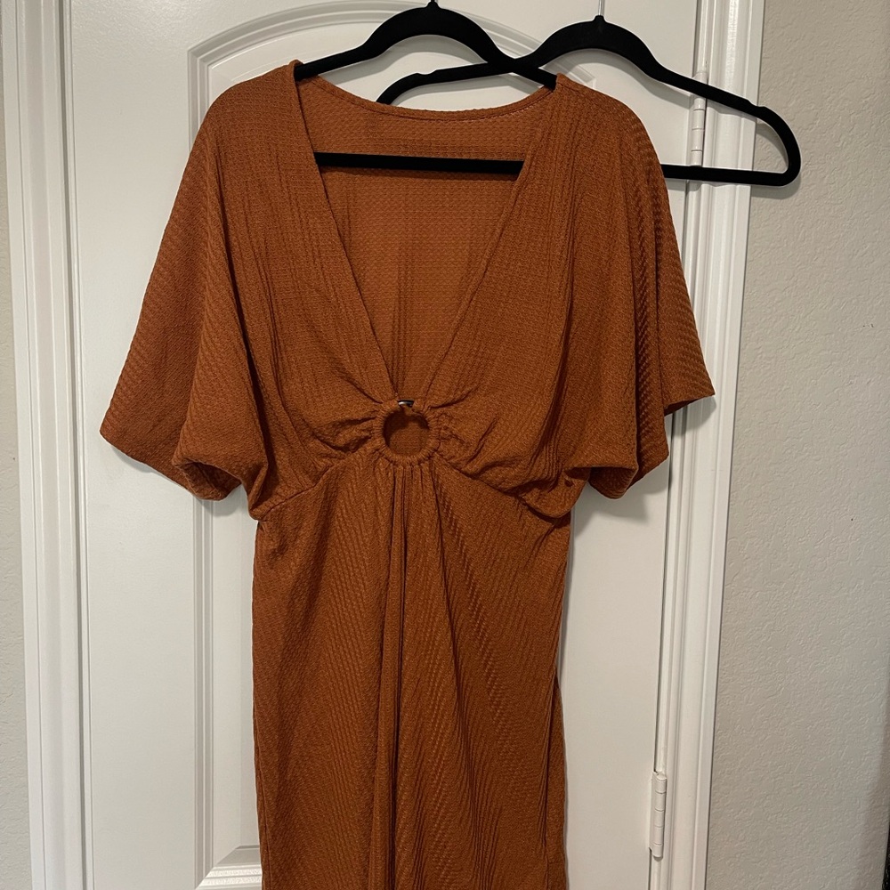 Cupshe Orange Swim Coverup with Flutter Sleeves